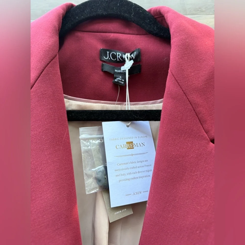 J. Crew Madelyn Blazer + Kaya Pants Crimson Bloom New with Tags!